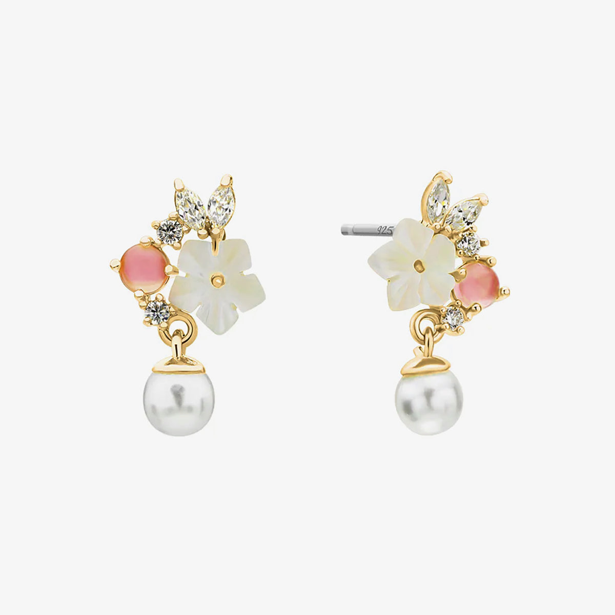 Lily rose quartz dangle earrings-0