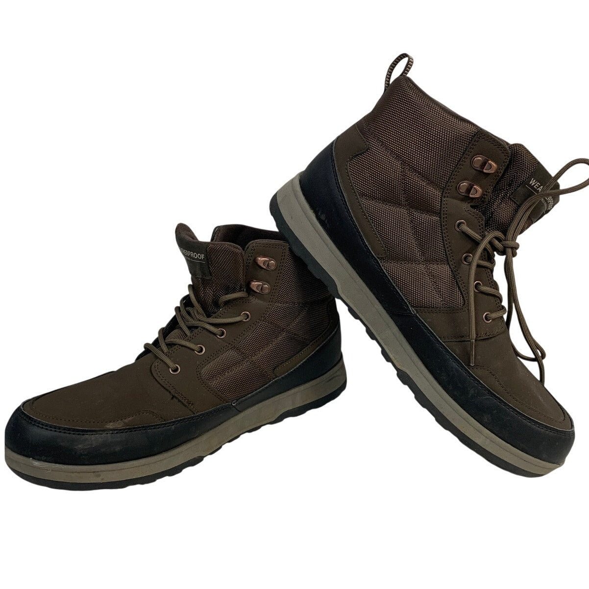 Weatherproof Mens Size 13 Brown Boots Lace Up Round Toe Hiking Outdoor Shoes