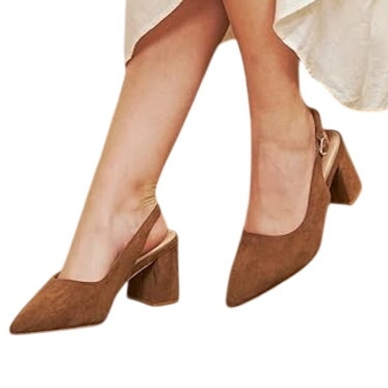 Mostrin Womens 10 Brown Suede 3" Heels Closed Pointed Toe Buckle Strap Shoes