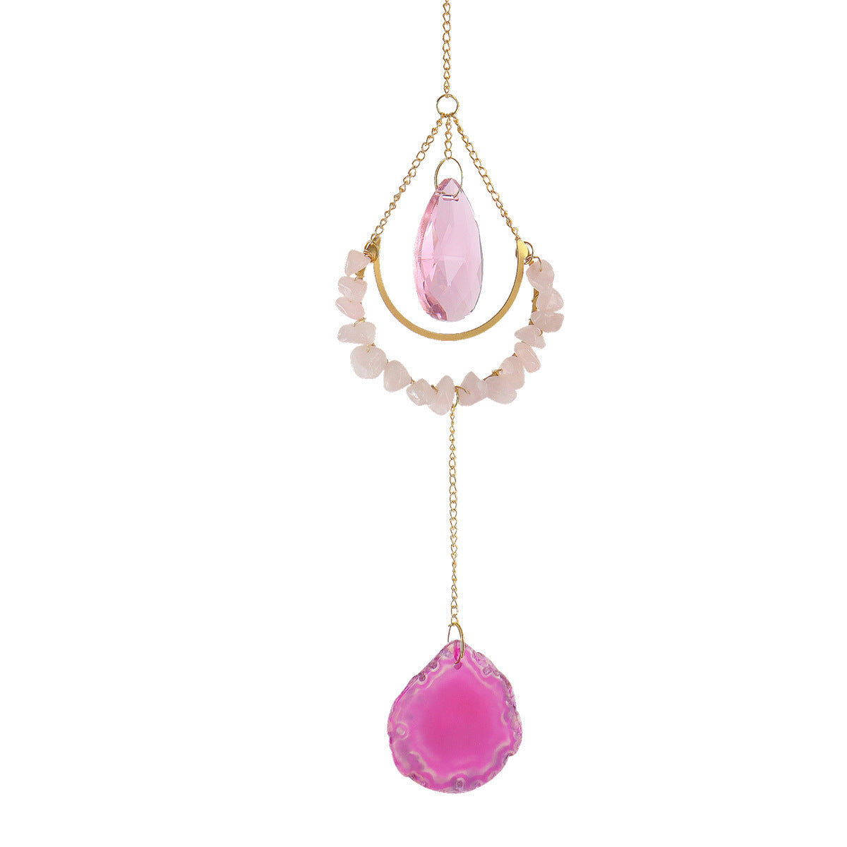 Natural Agate Raw Stone Wind Chimes