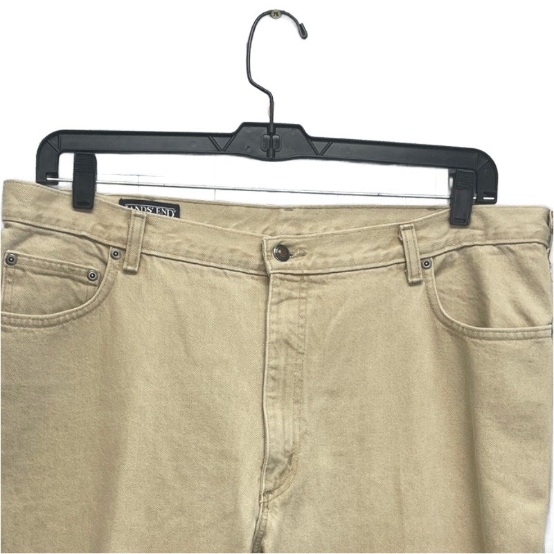 Lands End Mens Size 40 Regular 100% Cotton Straight Leg Denim Jeans w Pockets