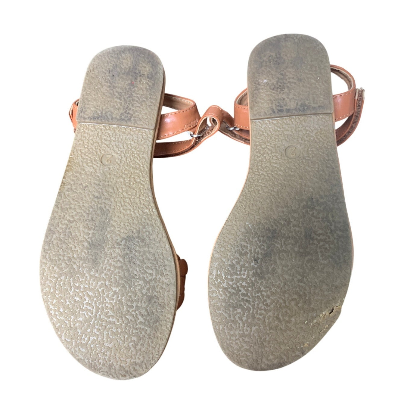 Dream Pairs Big Girls Size 2 Brown Open Toe Braided Top Ankle Strap Flat Sandals
