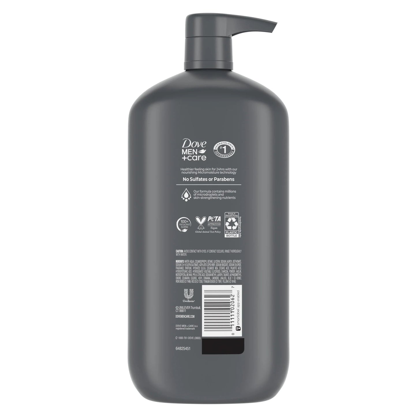 (4 Pack)  Elements Liquid Body Wash and Face Wash Charcoal + Clay Nourishing Cleanser, 30 Oz