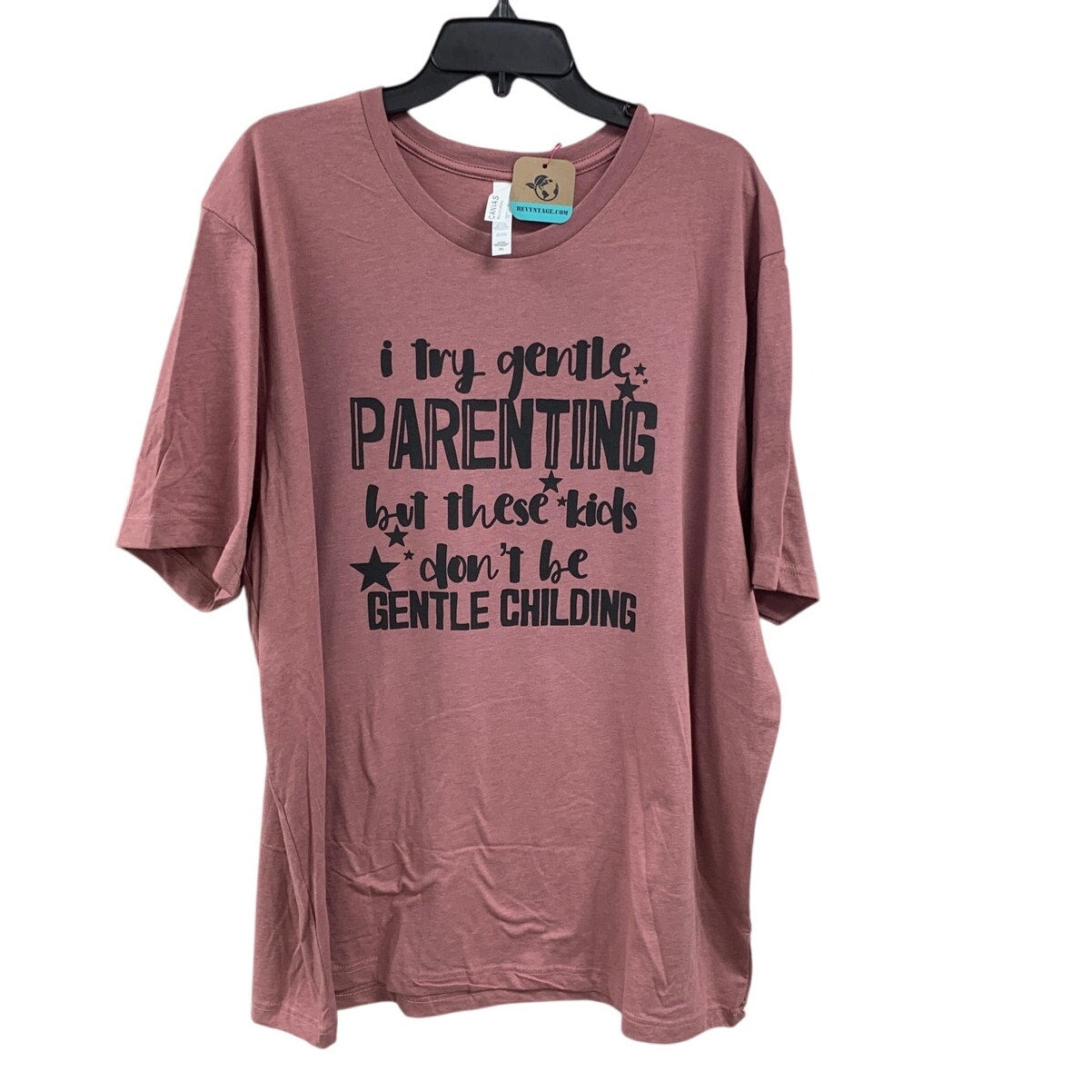 New Hand Printed Womens 3XL I Try Gentle Parenting Short Sleeve Tee Shirt