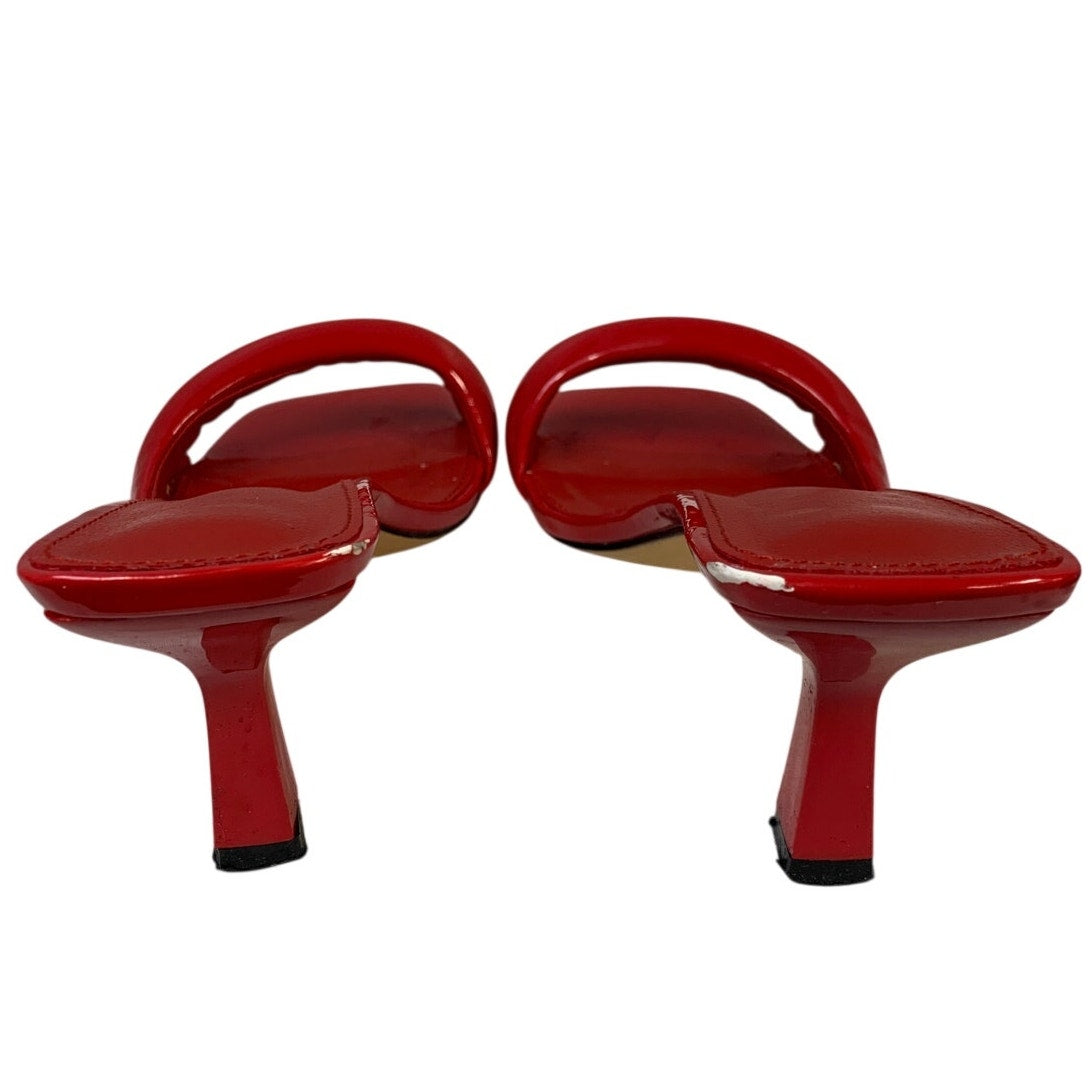Cociy Womens Size 8 Red 3" Heel Open Square Toe Backless Slip On Shoes
