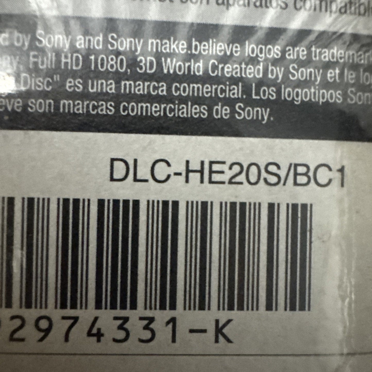 Sony HDMI DLC-HE20S/BC1 New And Sealed