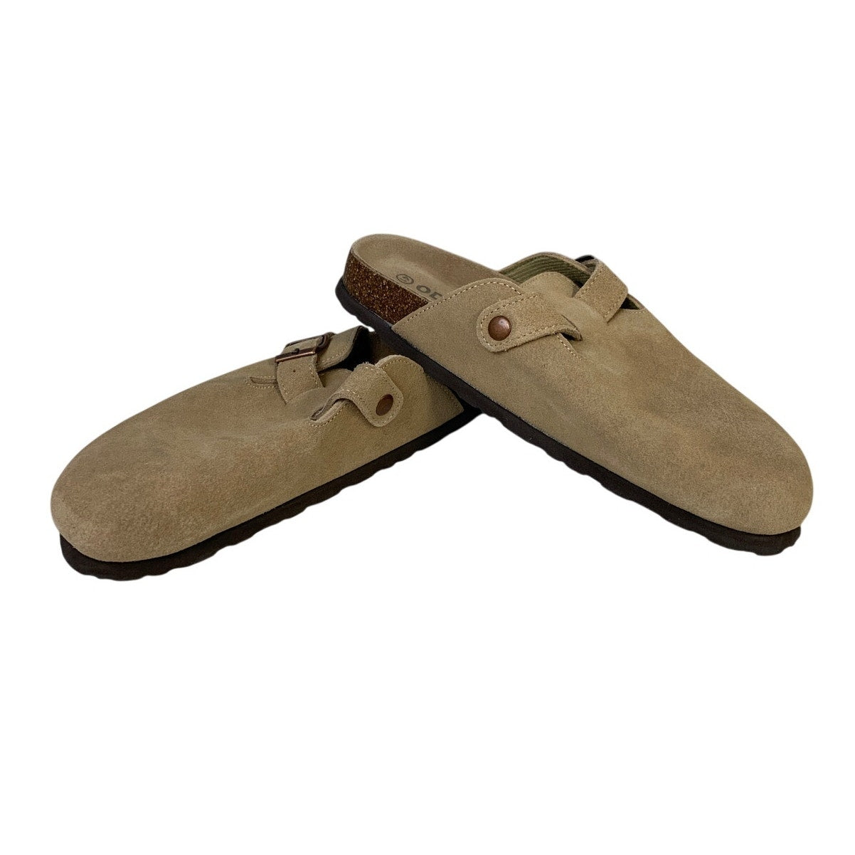 Odoly Womens Size 10 Brown Suede Clogs Sandals Closed Round Toe Slip On Shoes
