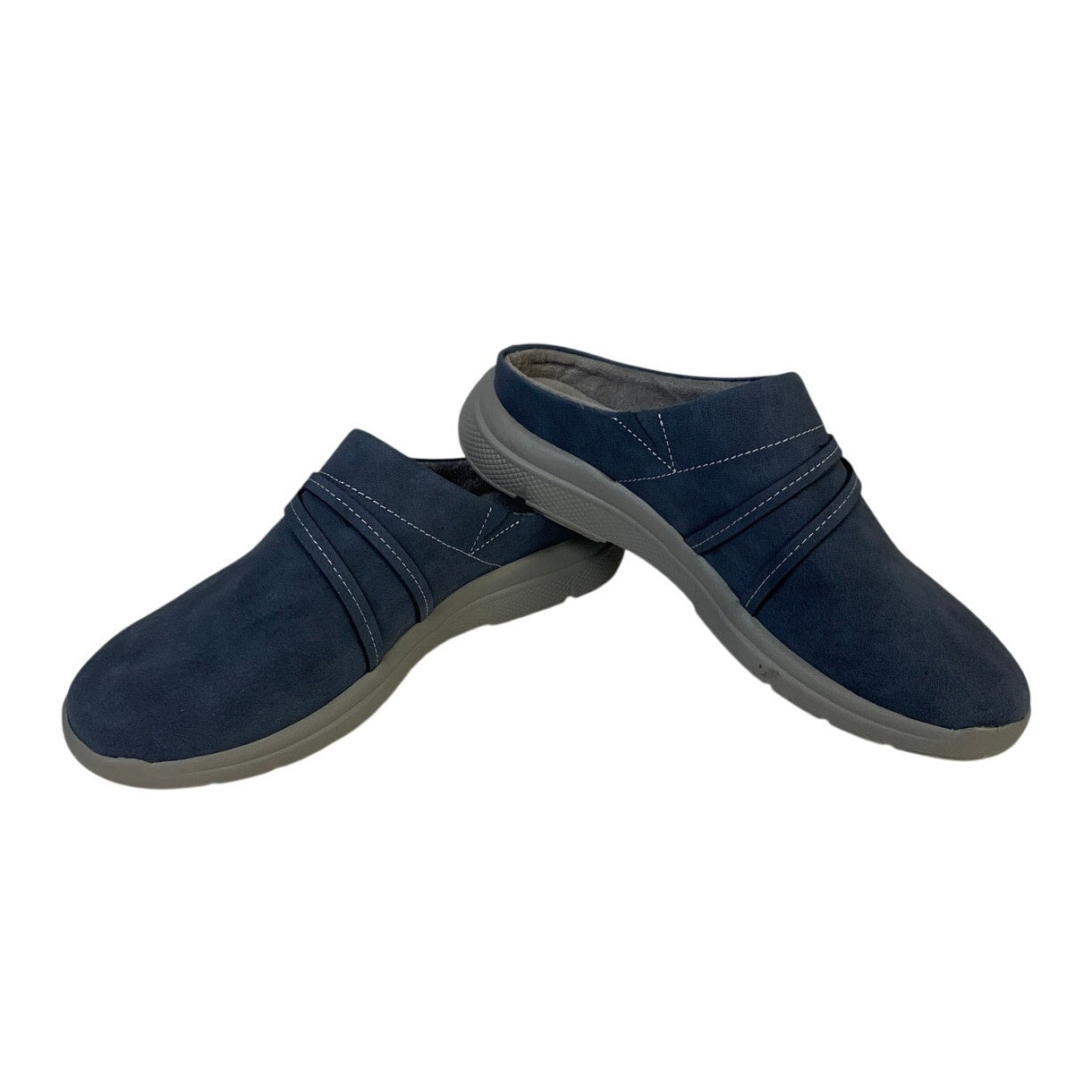 JSport Womens Size 7 Blue Faux Leather Gina Slip On Memory Foam Sneaker Shoes