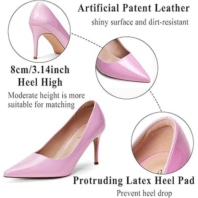 Elisabet Tang Womens Size 8 Pink 3" High Heel Pointy Toe Slide On Pumps Shoes