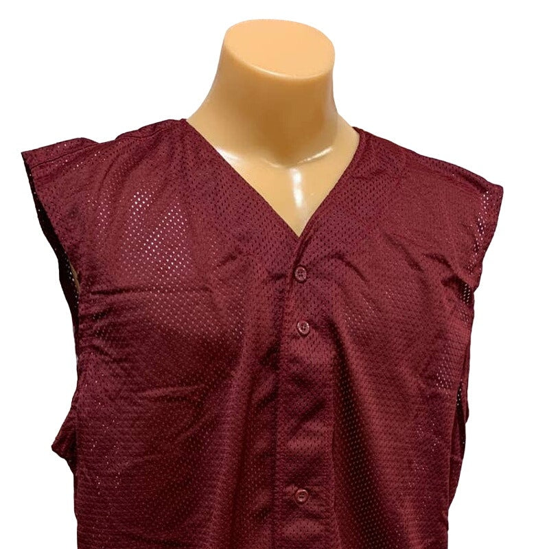 New Tag Team Uniforms Adult XL Burgundy Lightweight Mesh Button Baseball Vest