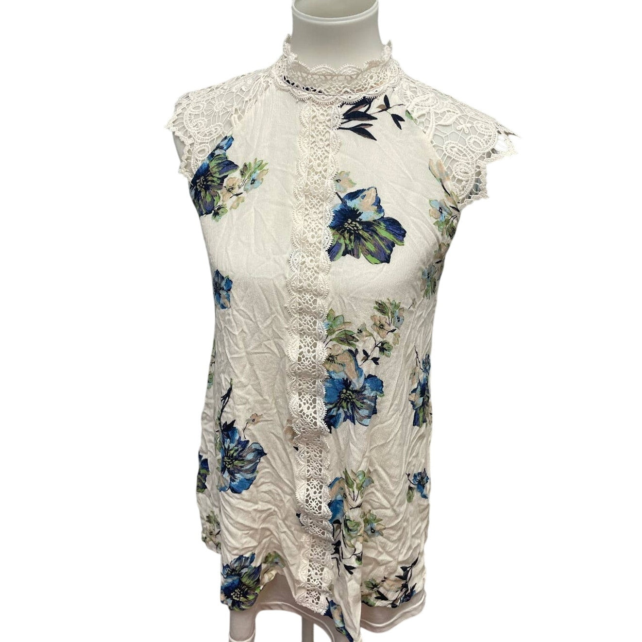 Altar'd State Juniors Small Sleeveless Lace Floral Long Flowy A-Line Dress