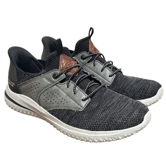 Skechers Mens Size 8 Black Gray Hands Free Swift Fit Memory Foam Athletic Shoes