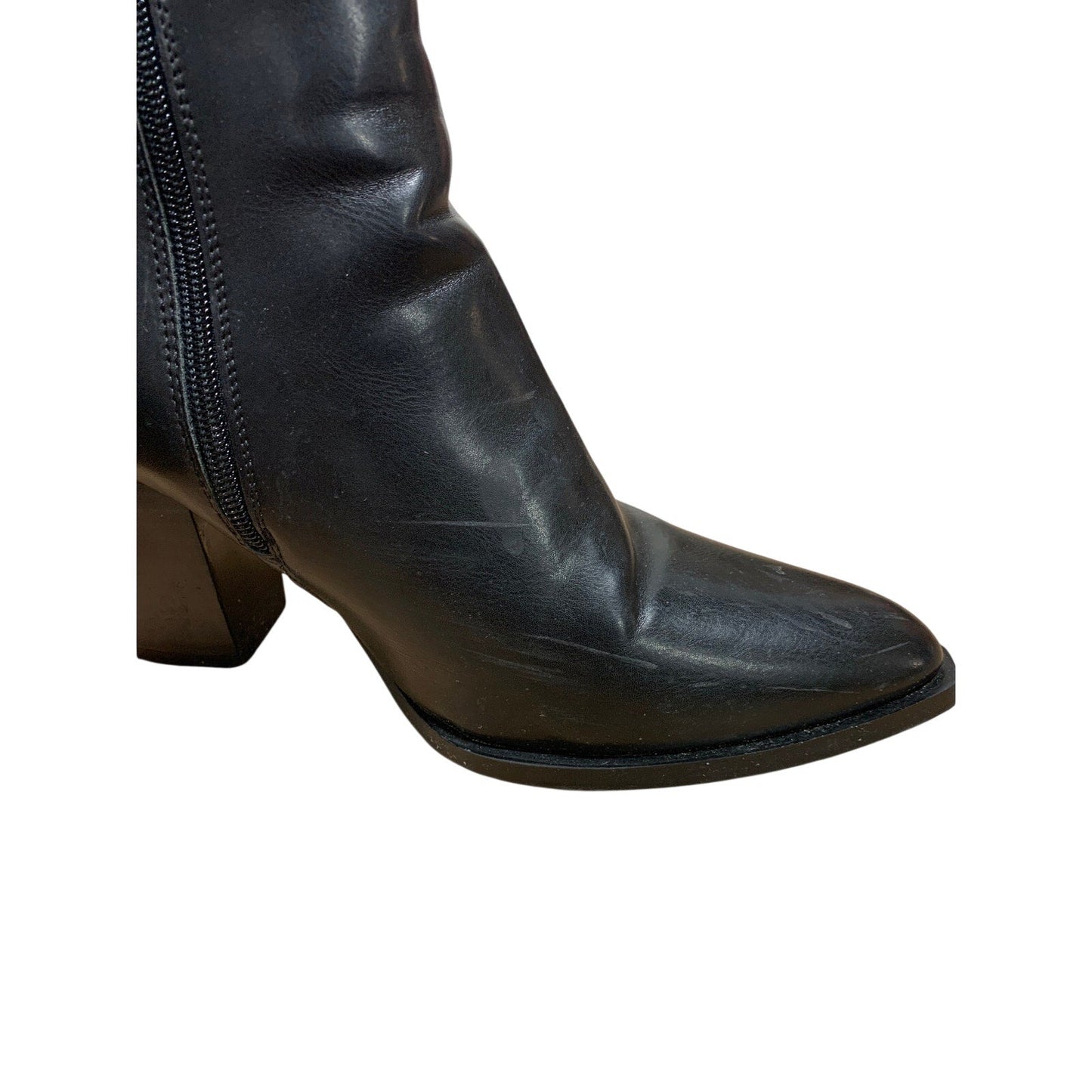 Vepose Womens Size 9 Black 3.5" Heel Knee High Boots Closed Pointed Toe Shoes