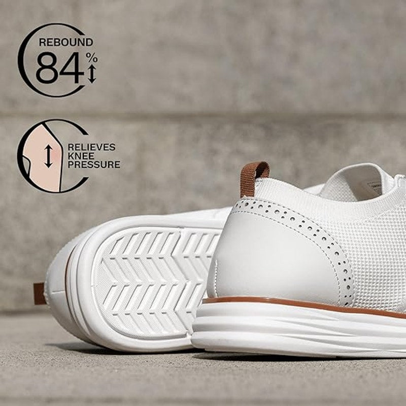 Bruno Marc Mens Size 12 White Oxford Sneakers Closed Round Toe Lace Up Shoes