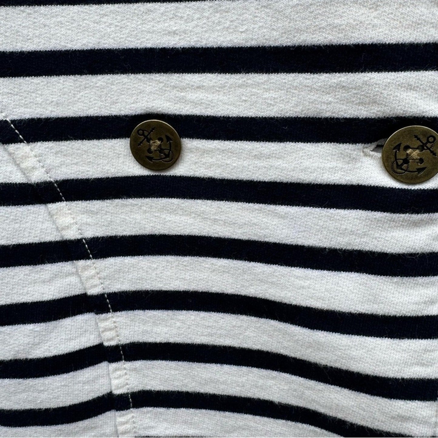 Lauren Ralph Lauren Womens Medium Navy Striped Long Sleeve Button Up Jacket