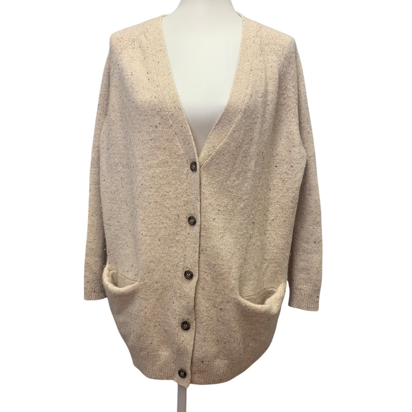 Stitch Play Womens Large Wool Blend Button Up Long Sleeve Cardigan Sweater