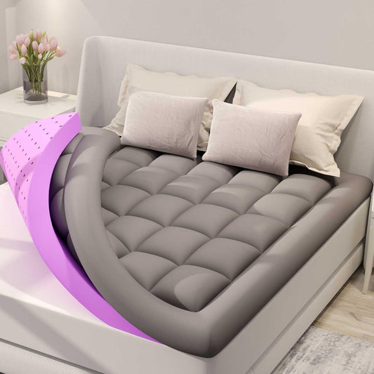 Dual Layer Cooling Gel Memory Foam Mattress Topper-0