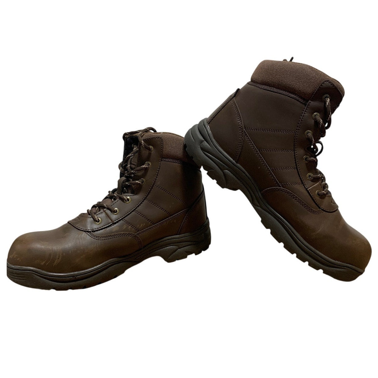 Nortiv8 Mens Size 12 Brown 1" Heel Ankle Boots Lace Up Round Closed Toe Shoes