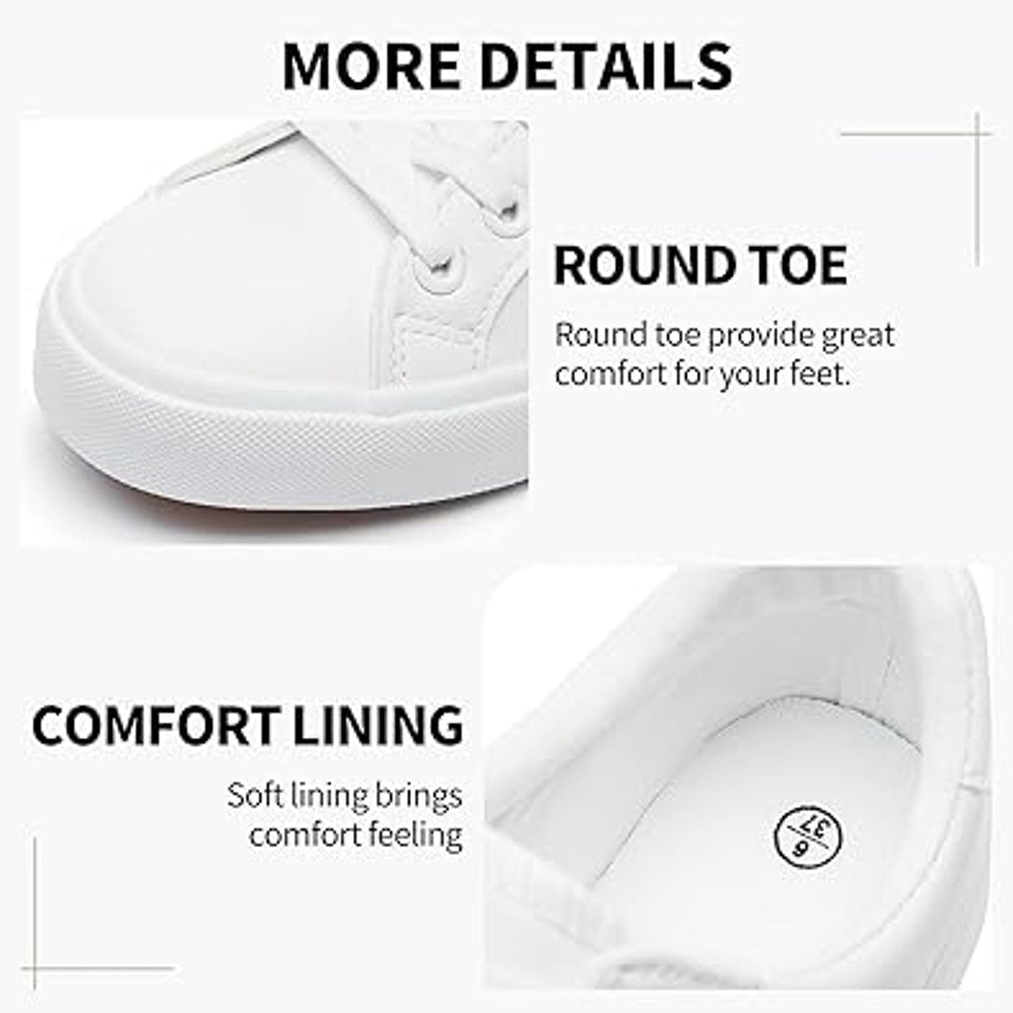 New Sernial Womens Size 7 White Faux Leather Lace Up Basic Tennis Athletic Shoes