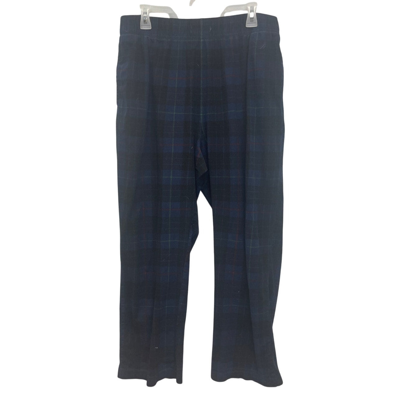 Nautica Sleeepwear Mens Large 100% Polyester Elastic Waist Plaid Pants w Pockets