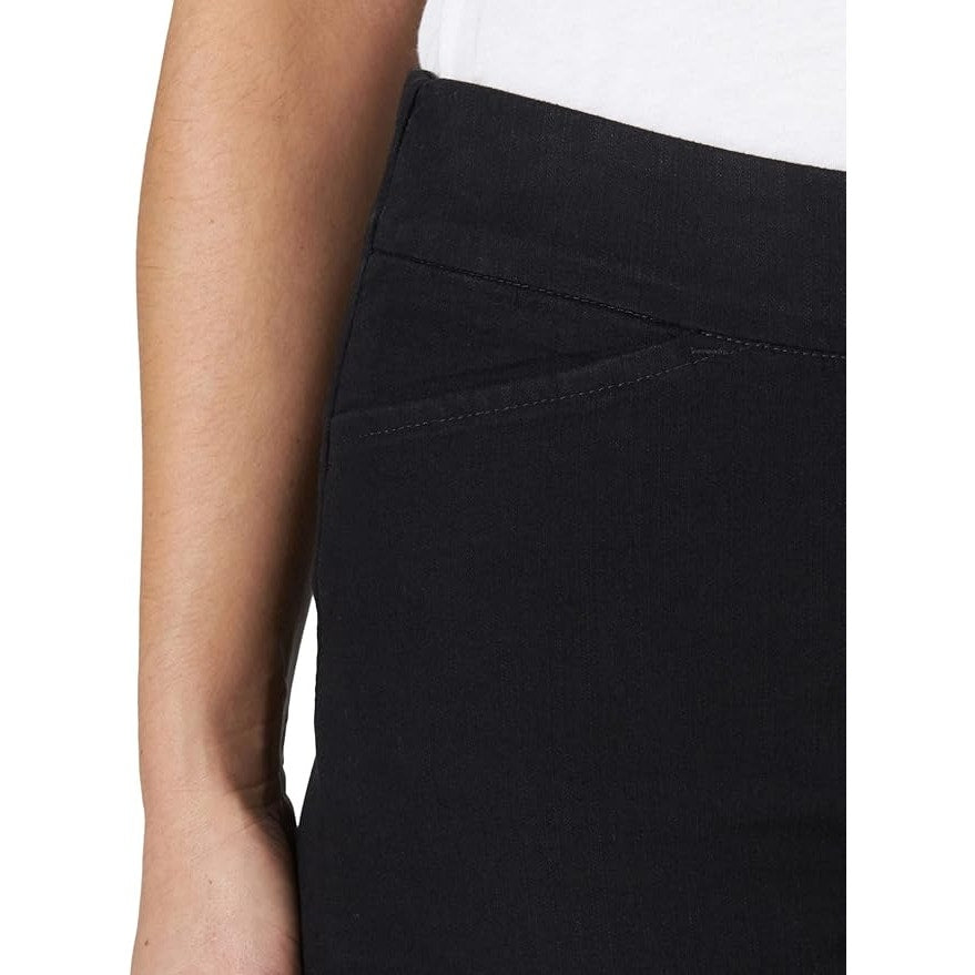 Chic Classic Collection Womens Size 12 Black Easy Fit Elastic Waist Capri Pants