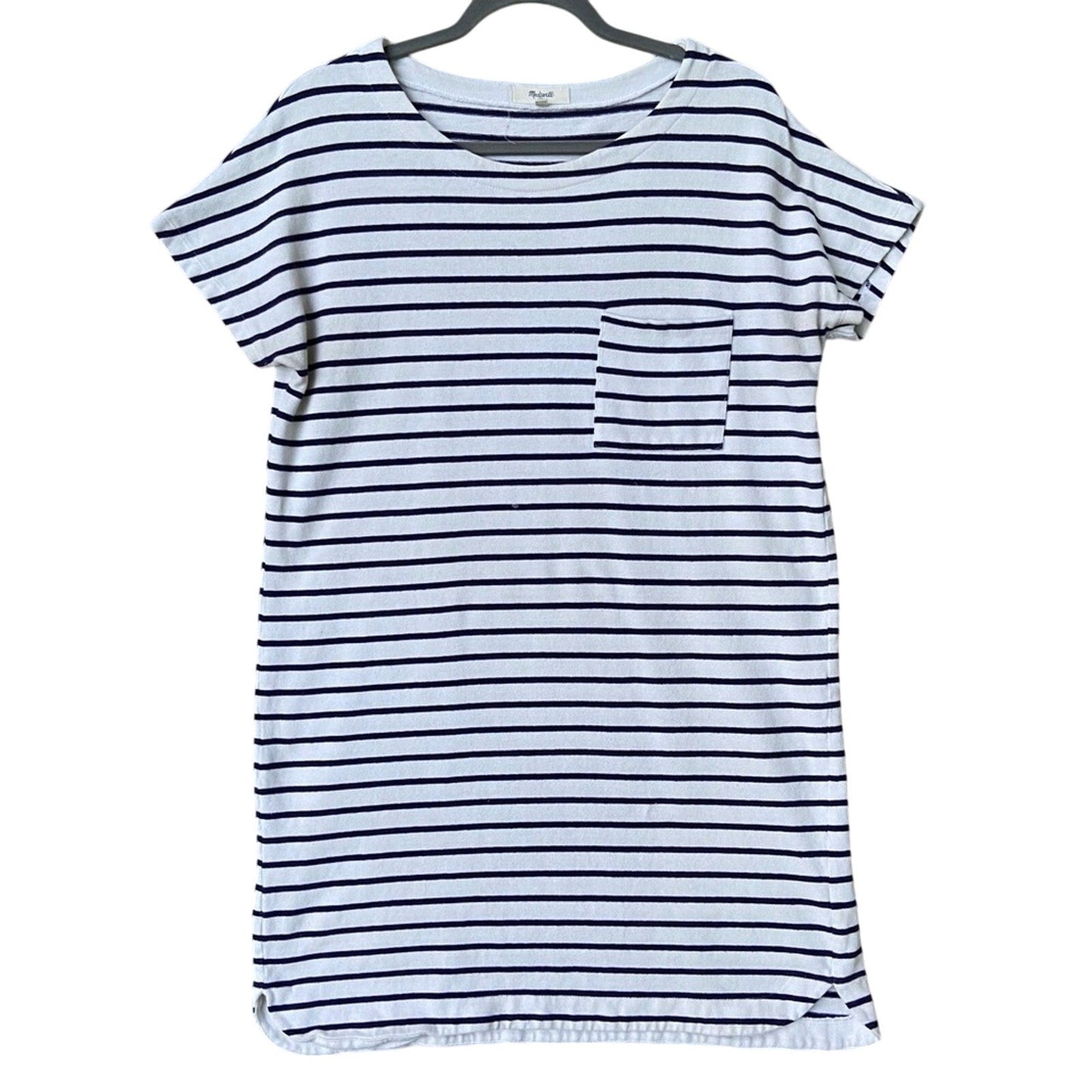 Madewell Womens Medium 100% Cotton Short Sleeve Crew Neck Striped T-Shirt Dress