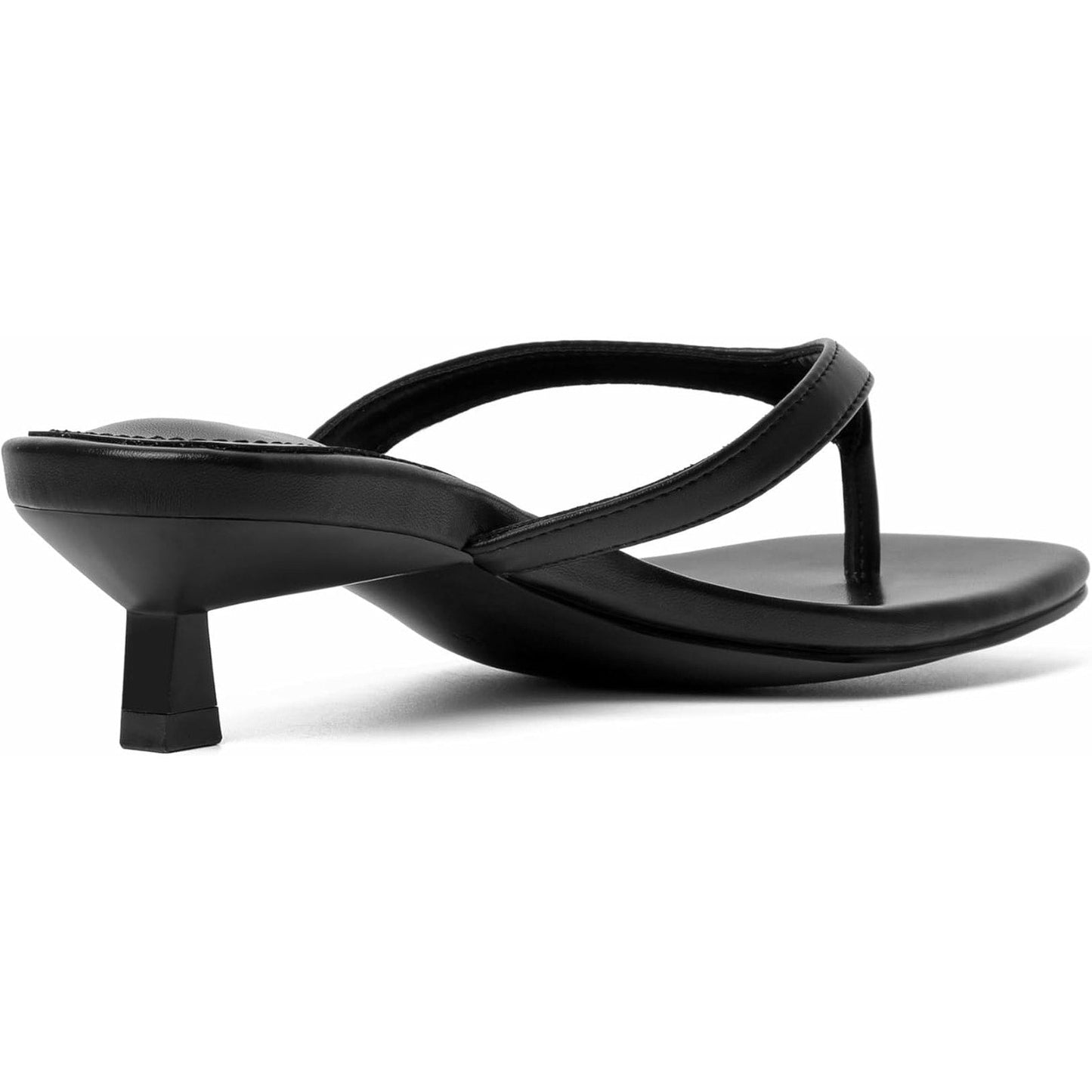 New Vivianly Womens 8 Black Flip Flop Open Toe Slide On 2" Heel Sandal Shoes