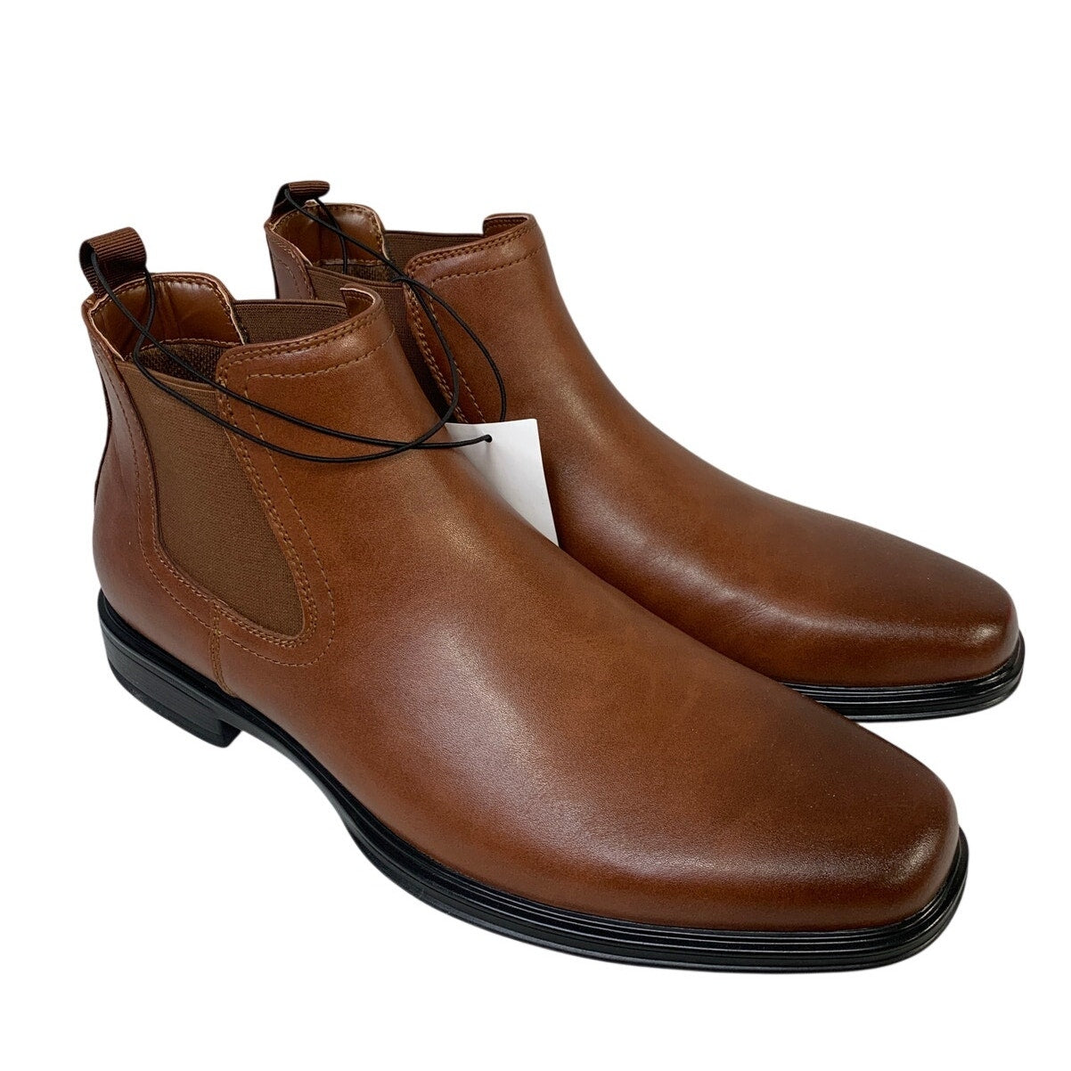 New Perry Ellis Portfolio Mens 11 Brown Chelsea Ankle Boot Square Toe Shoes
