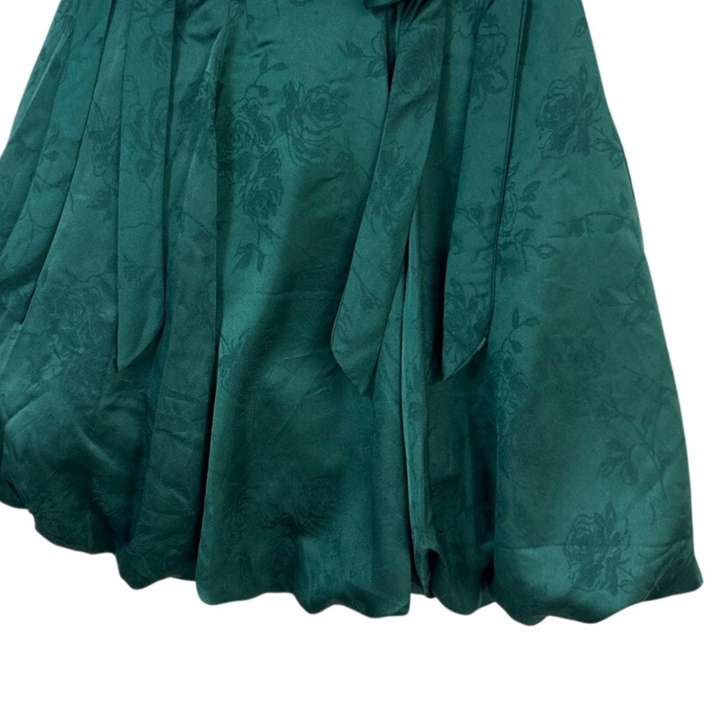 New Francescas Womens Large Emerald Green Jacquard Strappy Mini Bubble Dress