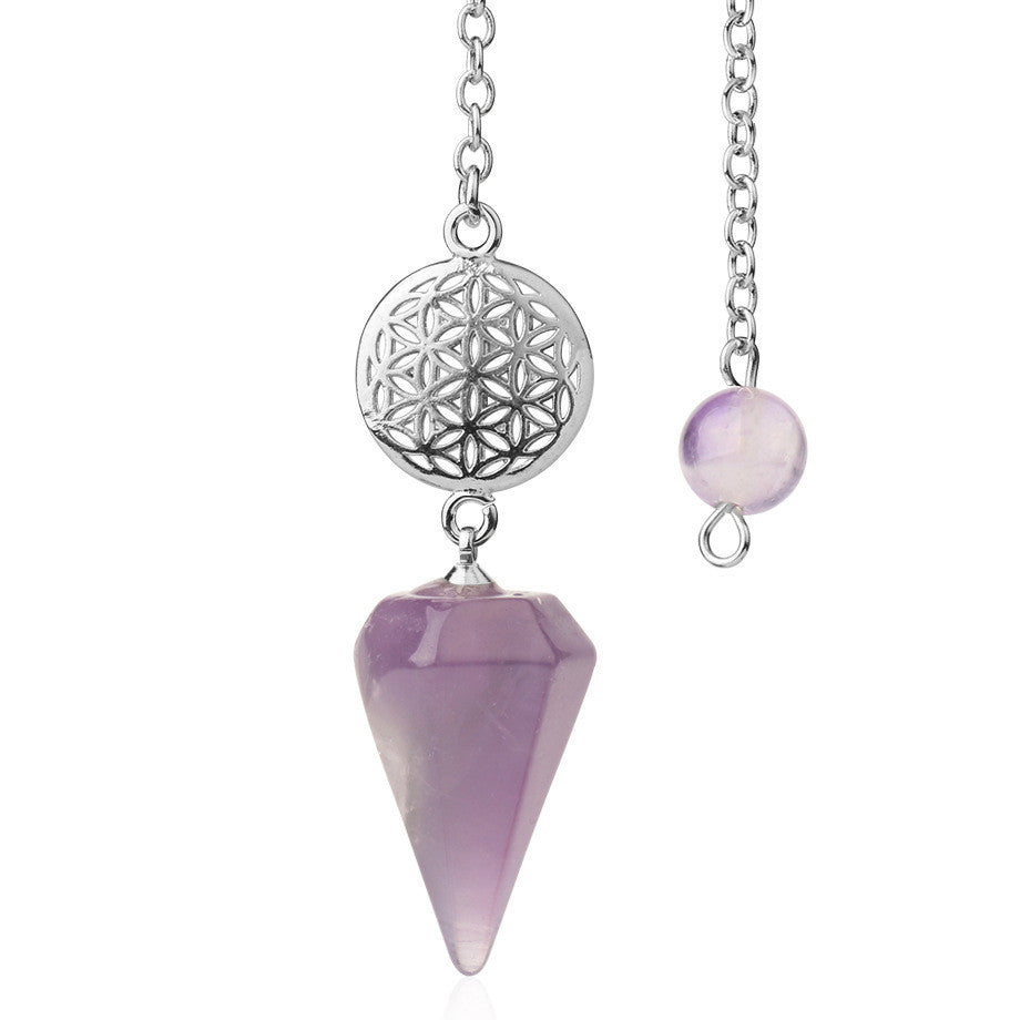 Semi-precious Stone Pendant Healing Crystal Point Pendulum Wicca Meditation Chakra