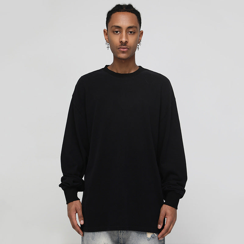 Men's Cotton Base Base Small Neckline Long Sleeve Shirt