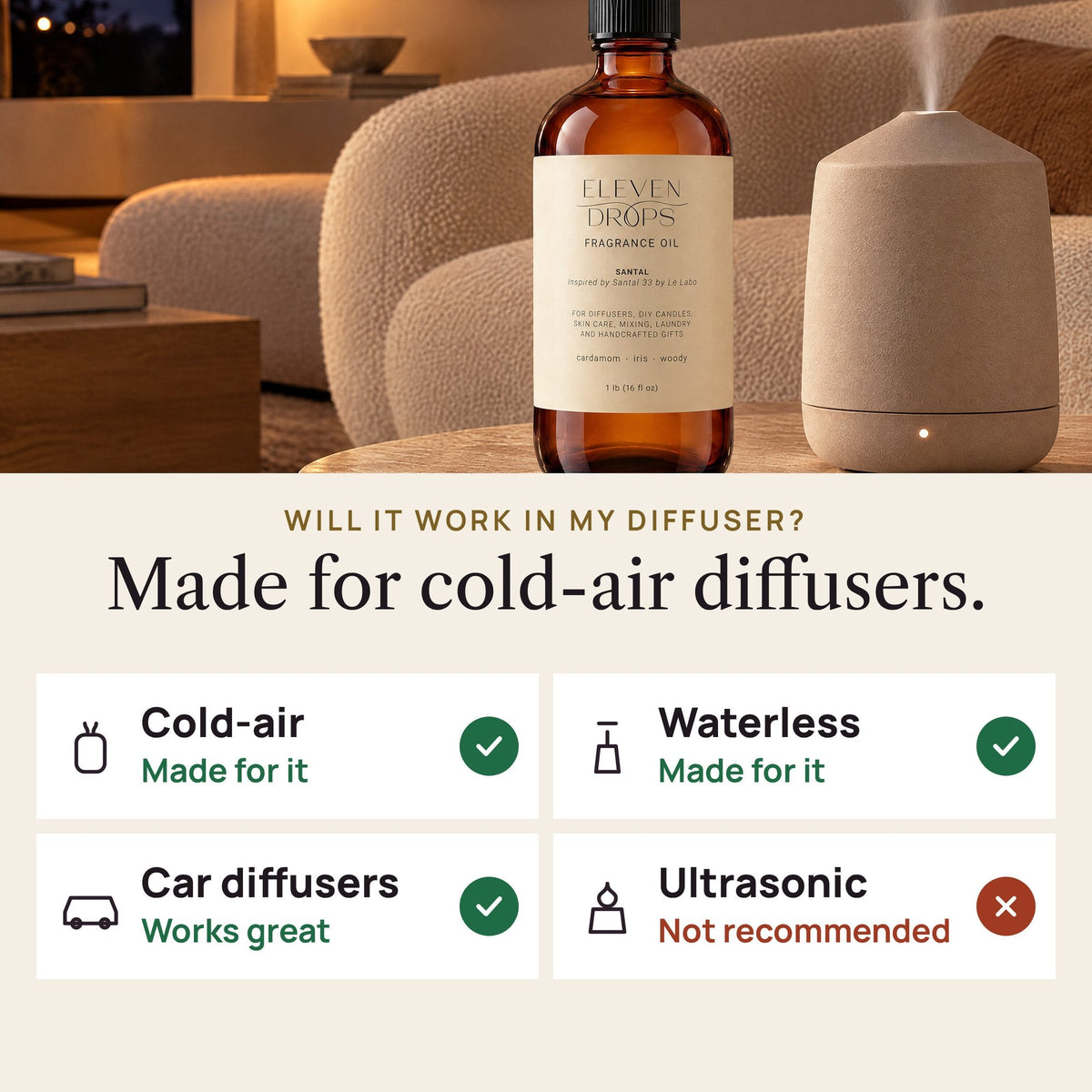 Santal Aroma Diffuser Oil –– Premium Luxury Fragrance Oil