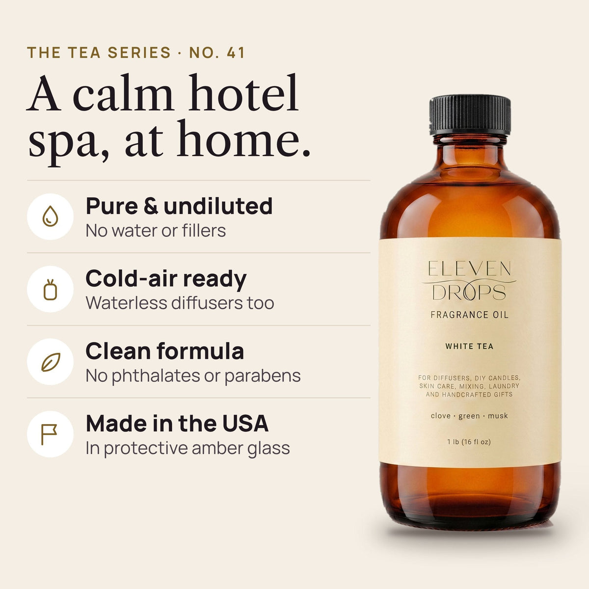 White Tea Essential Diffuser Oil - Premium Luxurious Fragrance Oil