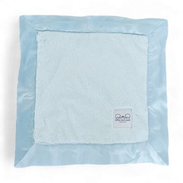 Luxury Baby Lovey with Satin Trim in Luxe Plush, Blue