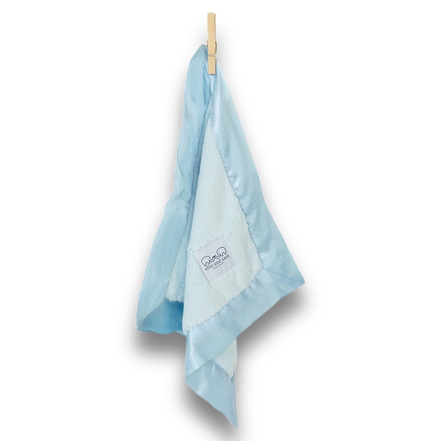 Luxury Baby Lovey with Satin Trim in Luxe Plush, Blue