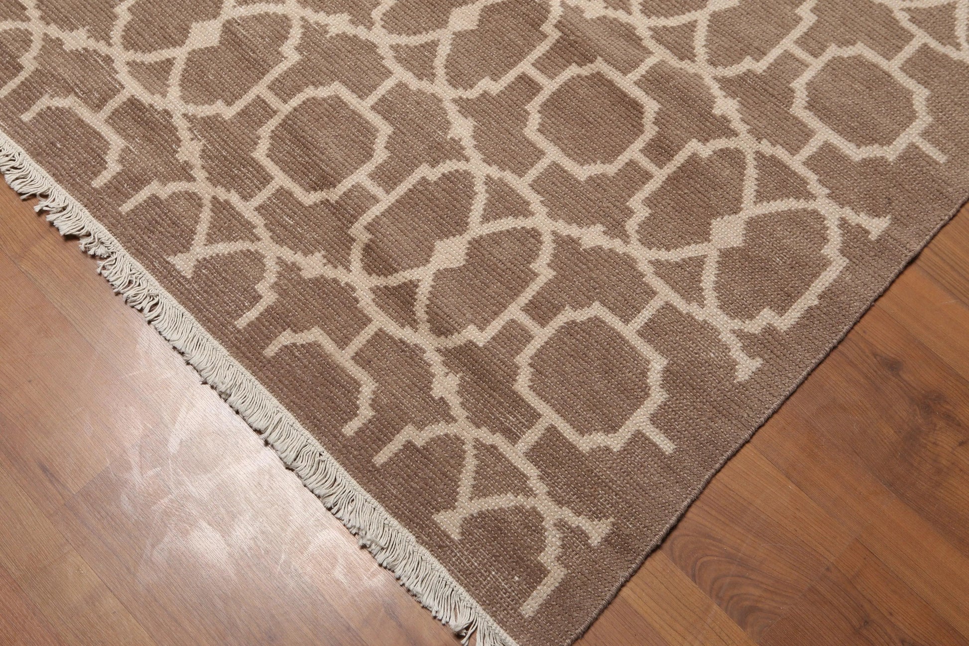 8' x 10' Hand Knotted Turkish Weave 100% wool area rug Taupe 8x10-4