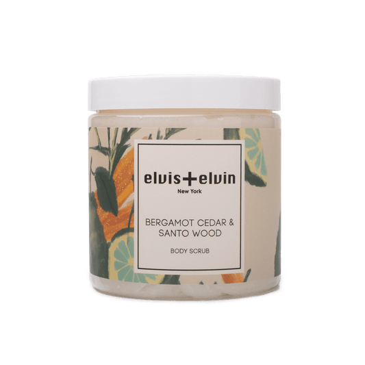 elvis+elvin Bergamot Cedar & Santo Wood Blend Body Scrub with Dead Sea Salt 300ml