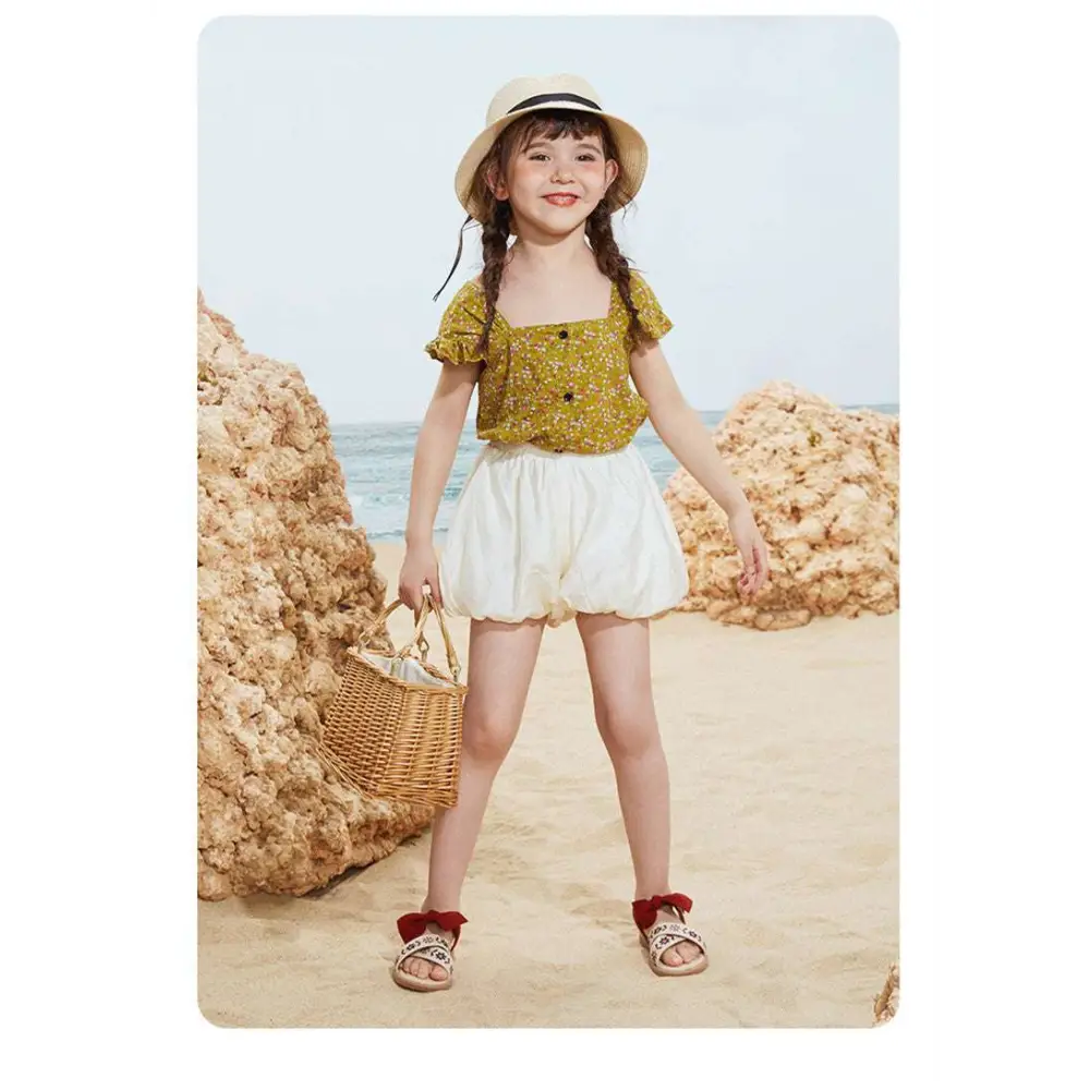 Embroidered Floral Big Children’s Soft-soled Sandals