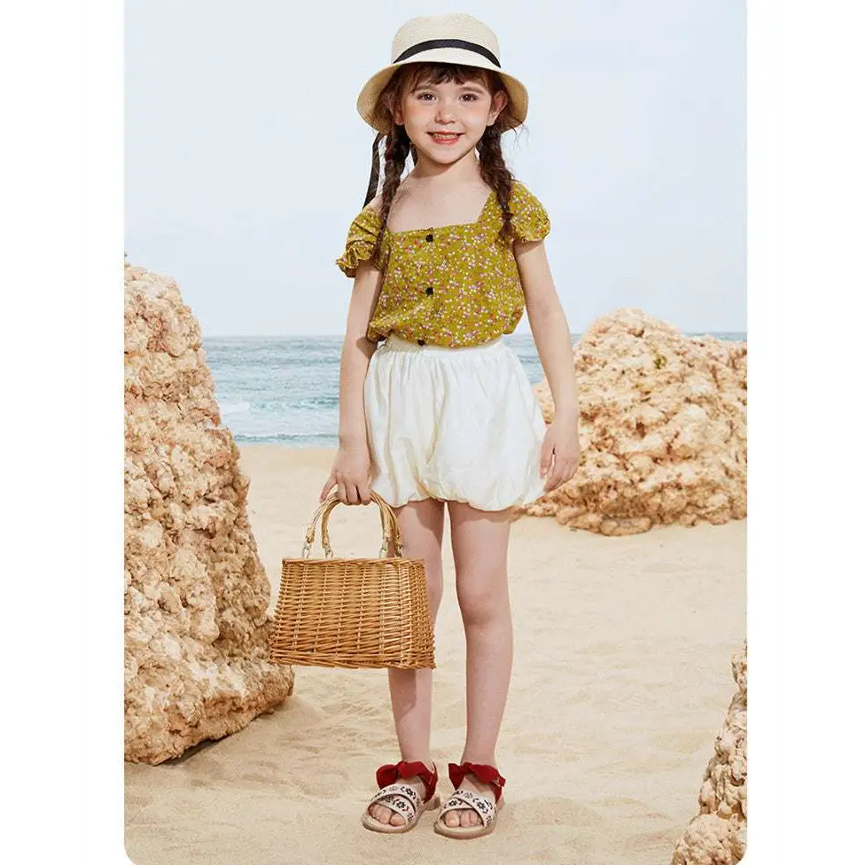 Embroidered Floral Big Children’s Soft-soled Sandals