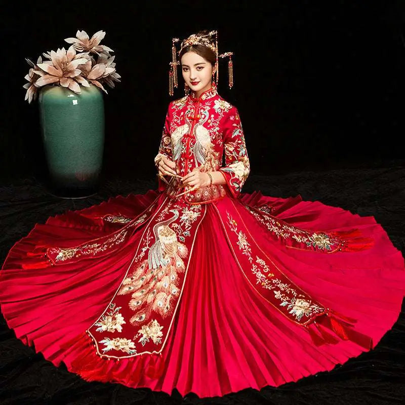 Embroidered Kimono Chinese Wedding Couples Suits