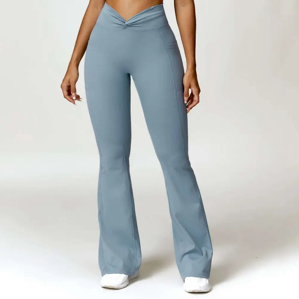 Emerald Green Front Twist Hip Raise High Waist Yoga Pants