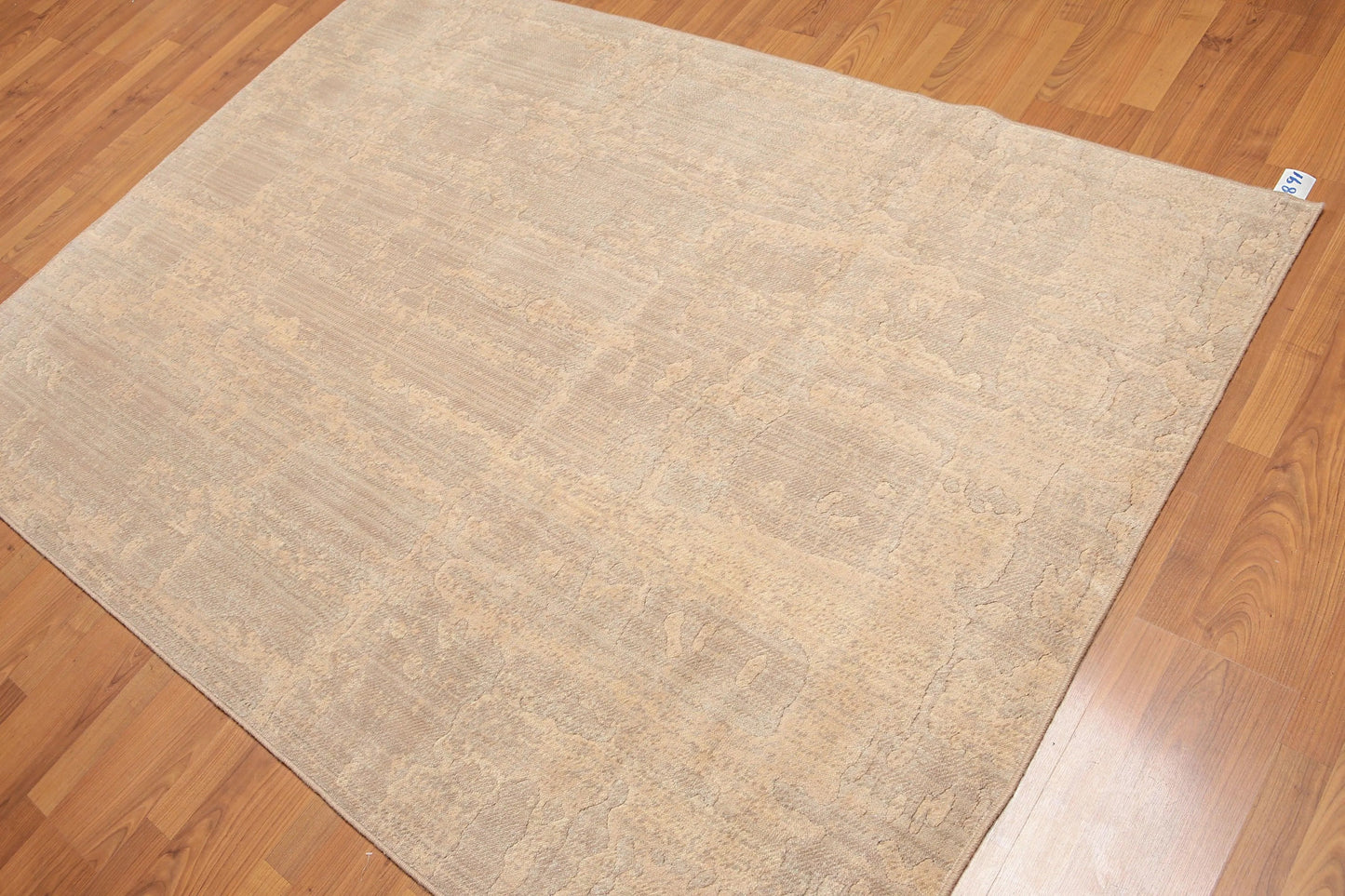5' x 7' Handmade Modern 100% Wool Area rug Tan-0