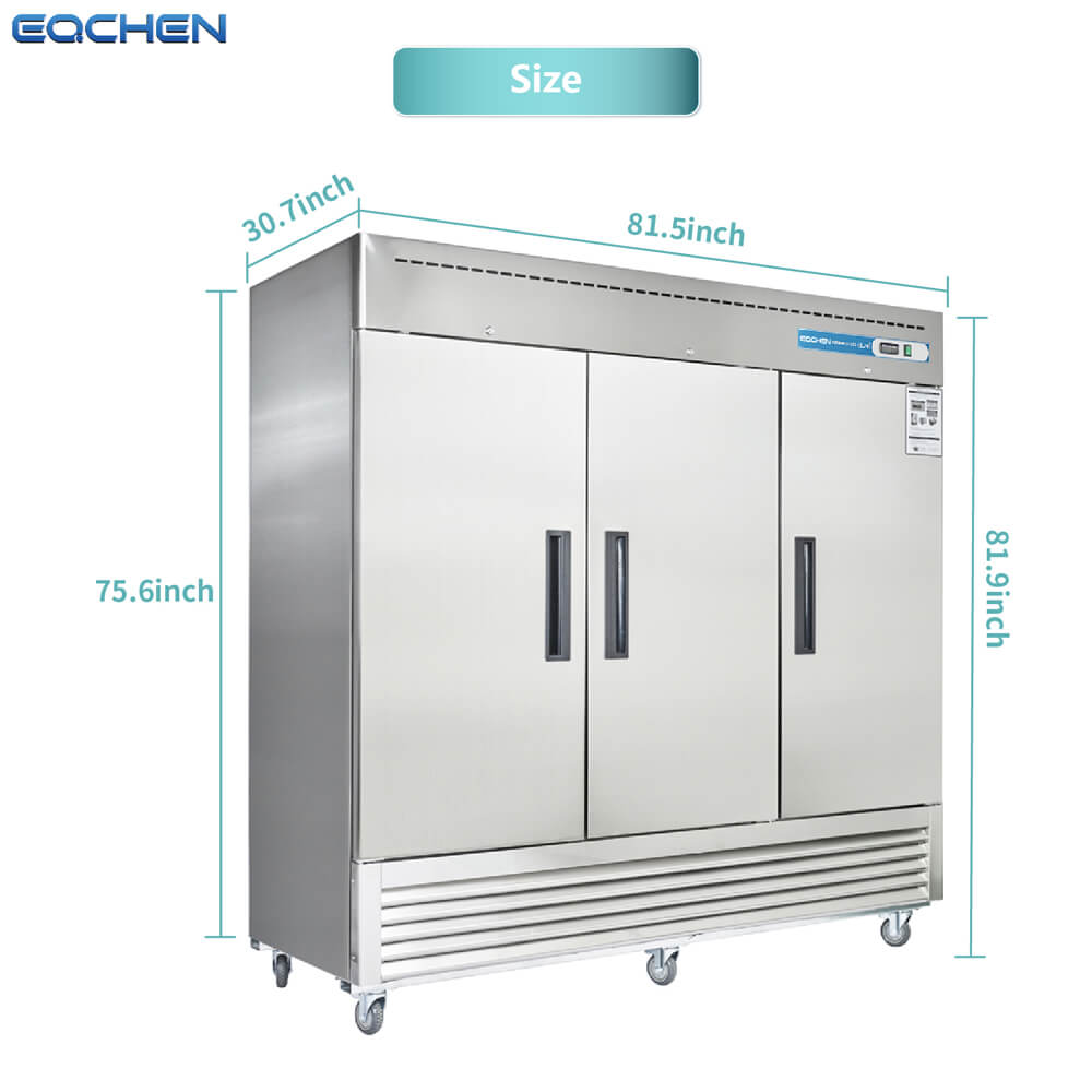 EQCHEN 82 Inch 3 Door Commercial Refrigerator