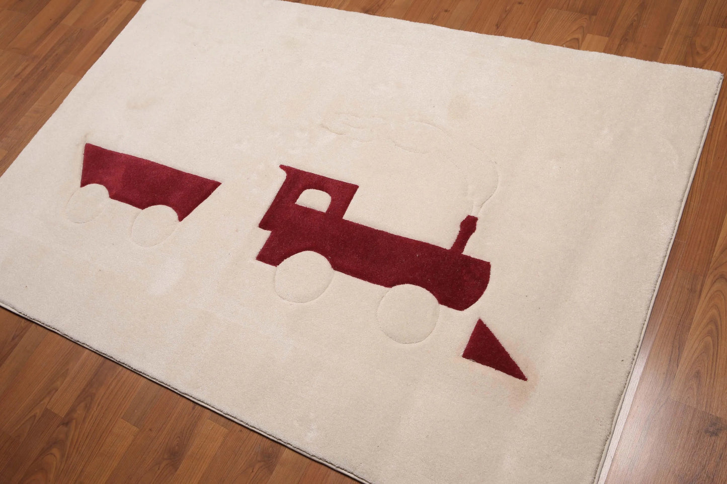 4' x 6' Modern 100% wool Pile area rug  Abstract Beige-0