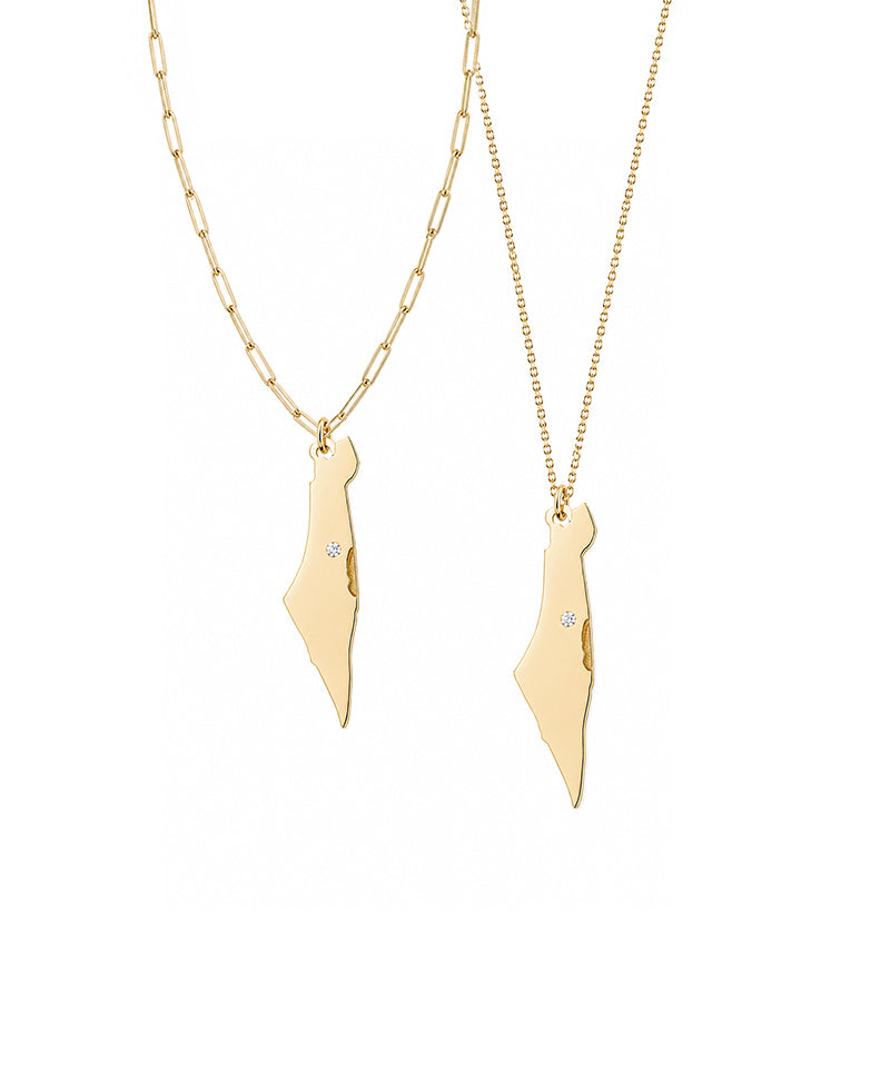 Eretz Diamond Map Necklace
