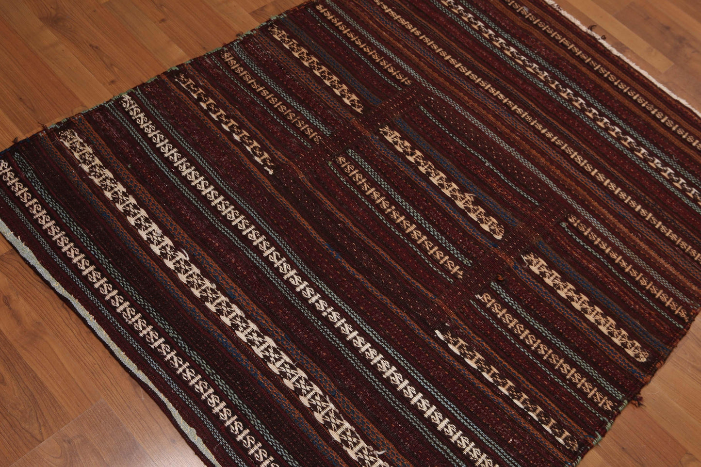 3'8" x 4'8" Hand Woven Afghani Tribal Kilim 100% Wool area rug Rust-2
