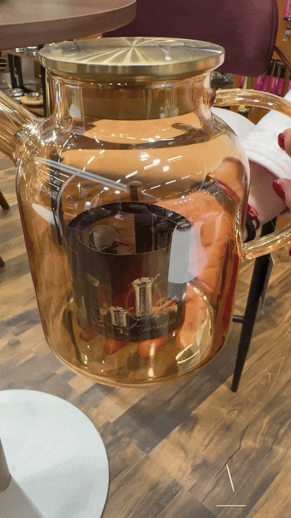 Amber Thermo Glass Teapot 54 Fl Oz | High temperature and shock resistant-3