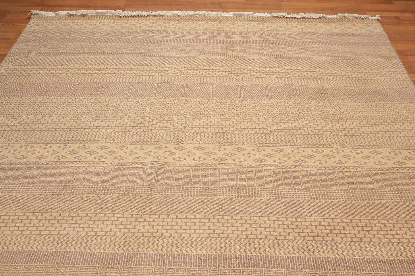 8' x 10' Hand Knotted Contemporary 100% Wool Pile Area Rug Tan-1