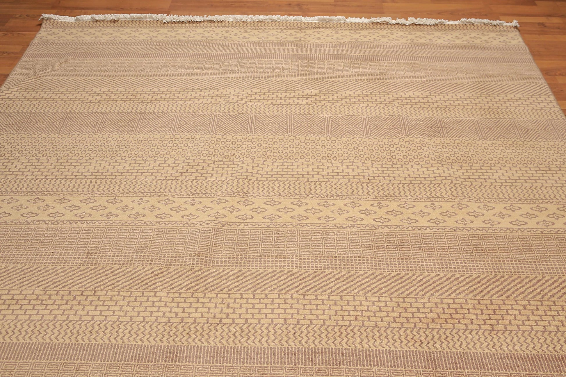 8' x 10' Hand Knotted Contemporary 100% Wool Pile Area Rug Tan-1