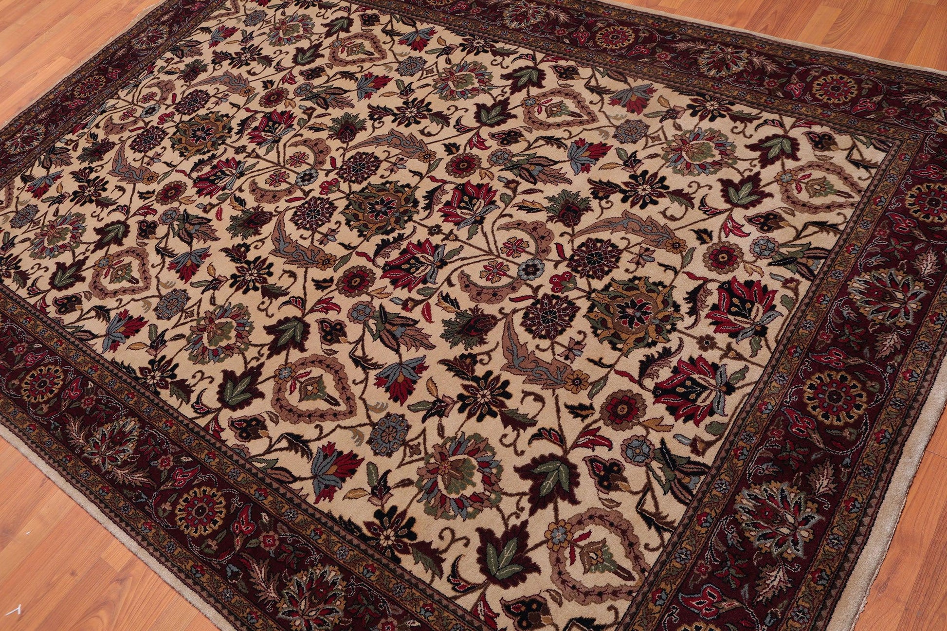 6'1" x 8'7" Hand Knotted 250 KPSI Superfine Wool Oriental Area rug Beige-3